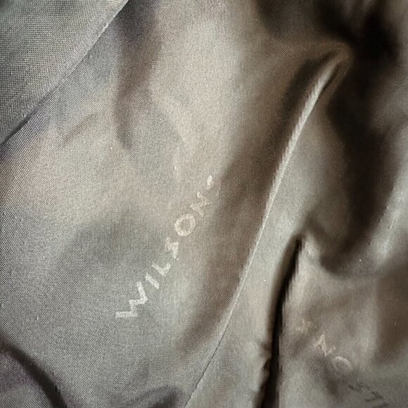 100% LEATHER gorgeous classic vintage 90s gold button blazer stretch women M - Picture 9 of 14